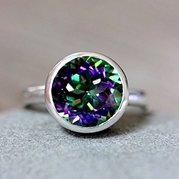 Jewelry - 925 Silver Plated Mystic Topaz Ring